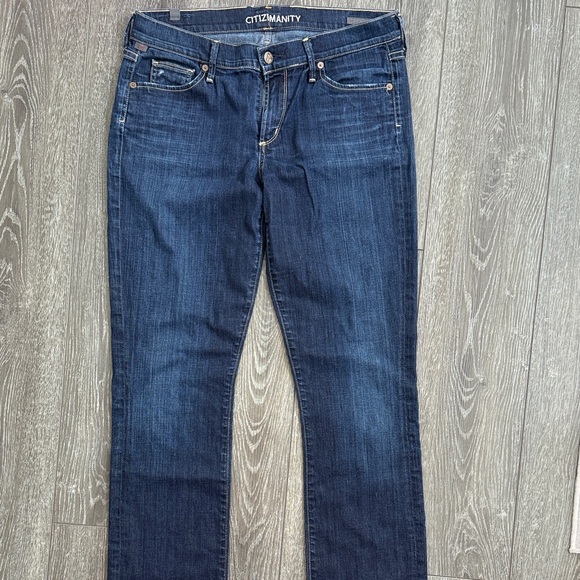 Citizens Of Humanity Ava Dark Blue Low Rise Straight Leg Jeans Size 31 - Picture 6 of 10